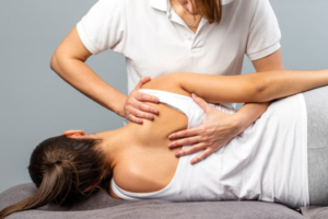 Adult receiving massage